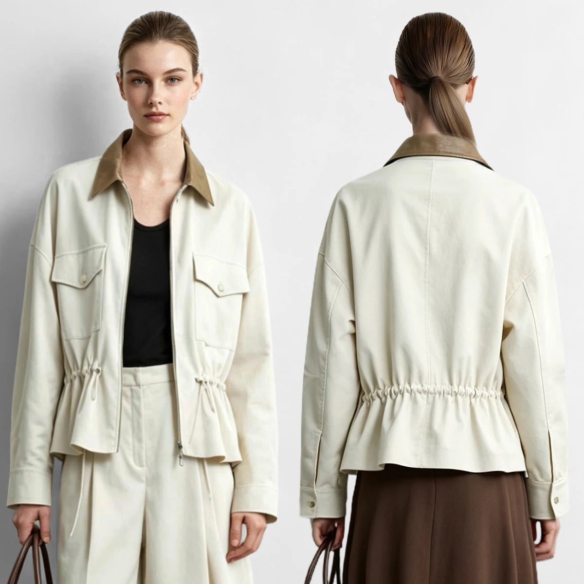 Women’s Contrast Collar Utility Jacket