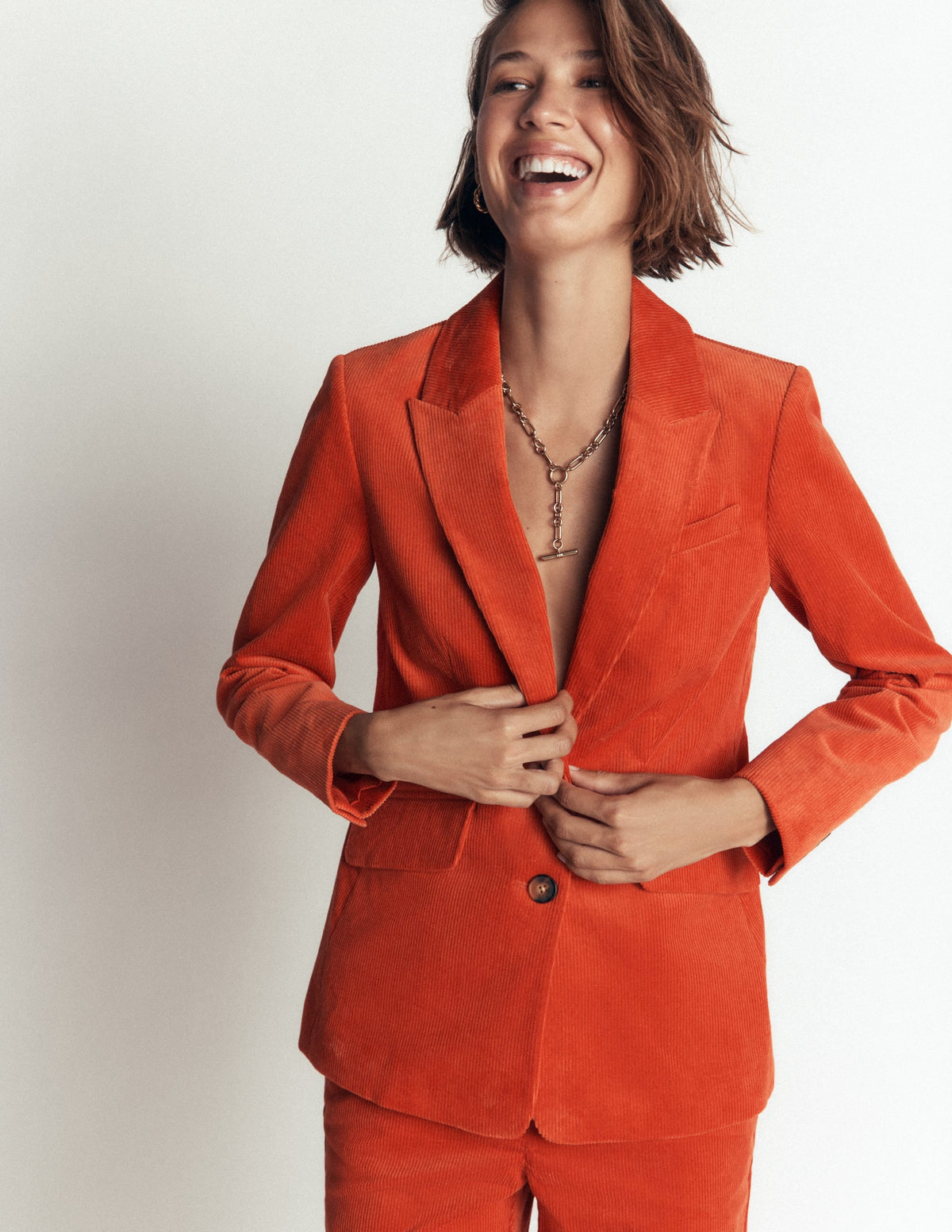 Stamford Cord Blazer-Spiced Ginger