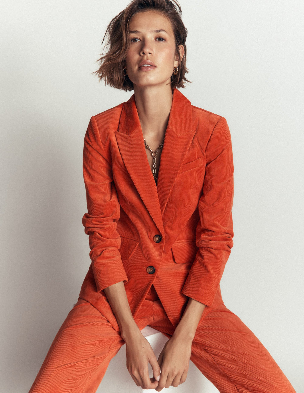 Stamford Cord Blazer-Spiced Ginger