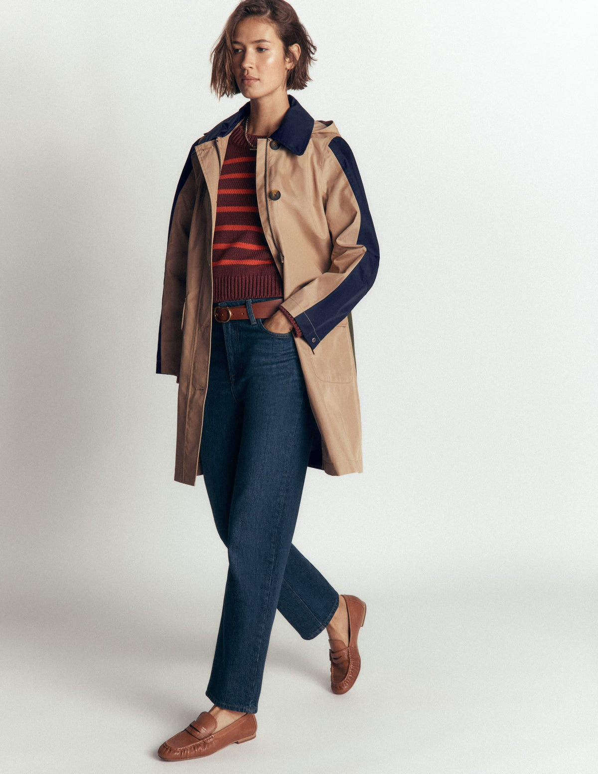 Colour block Raincoat-Amphora