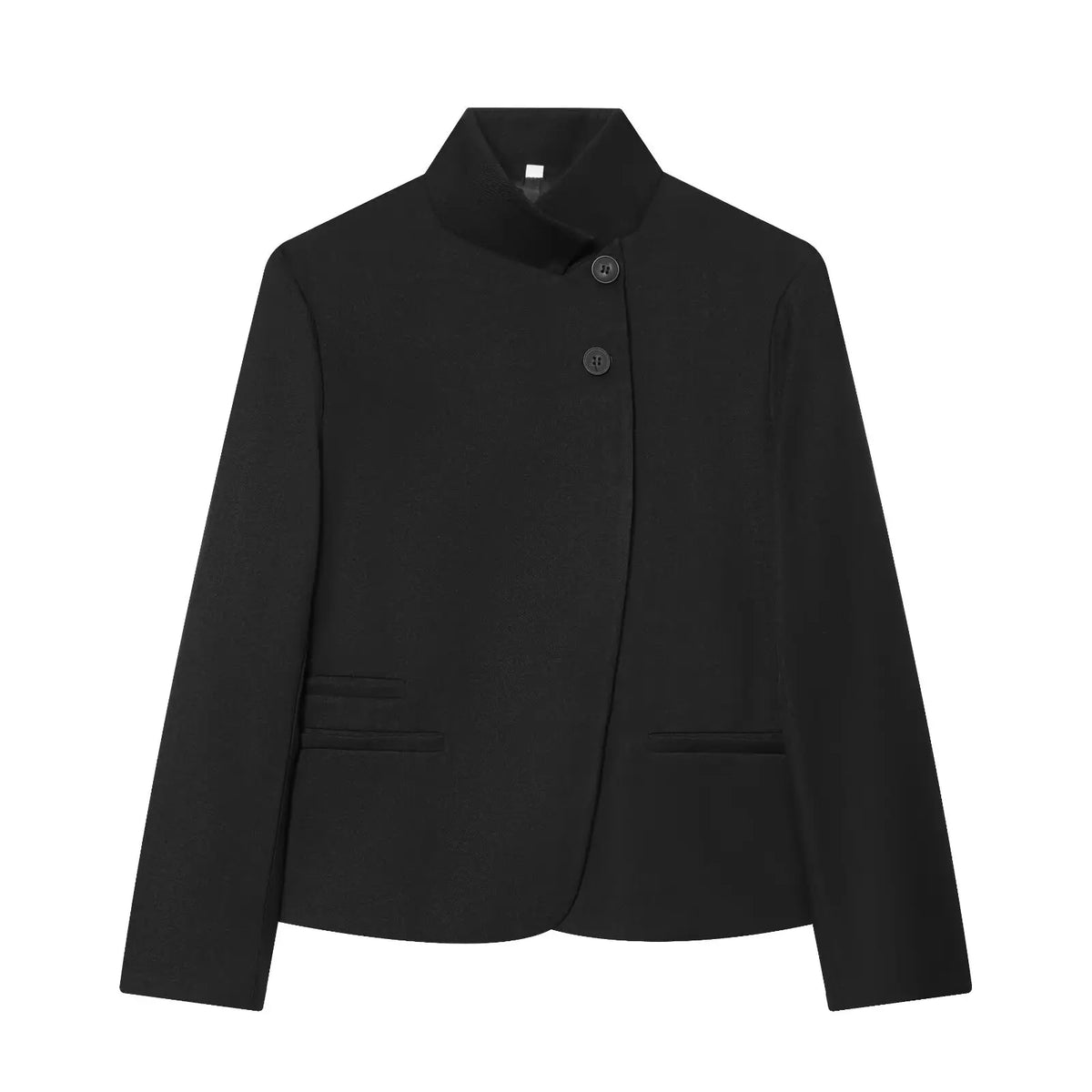Modern Asymmetric High-Neck Blazer