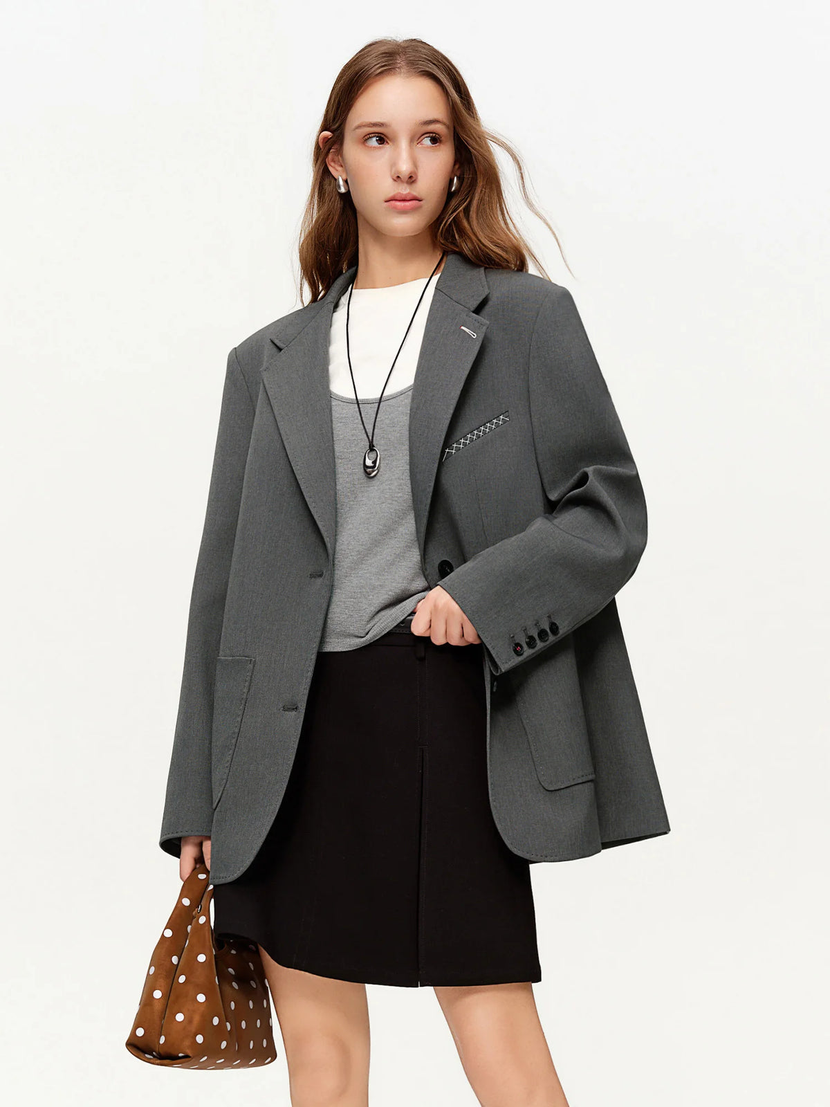 Women’s Wide Shoulder Oversized Blazer