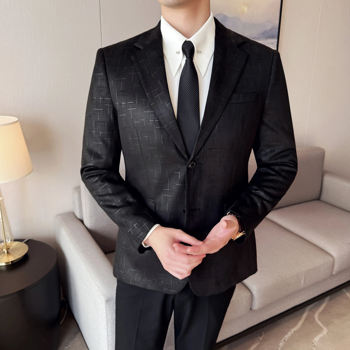 Men’s Jacquard Slim Fit Suit Jacket