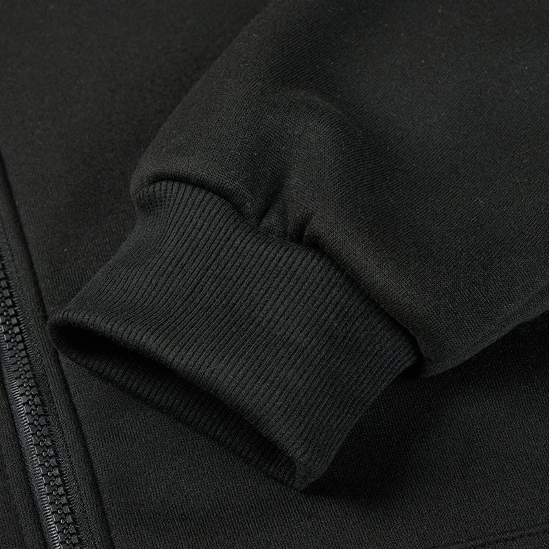 Essential Full-Zip Hoodie Collection | Grey, White & Black Trio