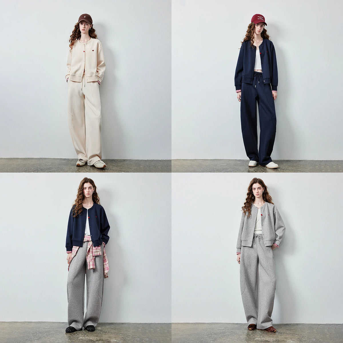 Soft American Curved-Leg Paneled Sweatpants