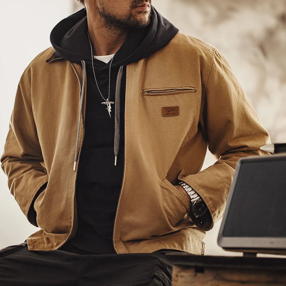 Heritage Tan Canvas Workwear Jacket – Urban Utility Edition