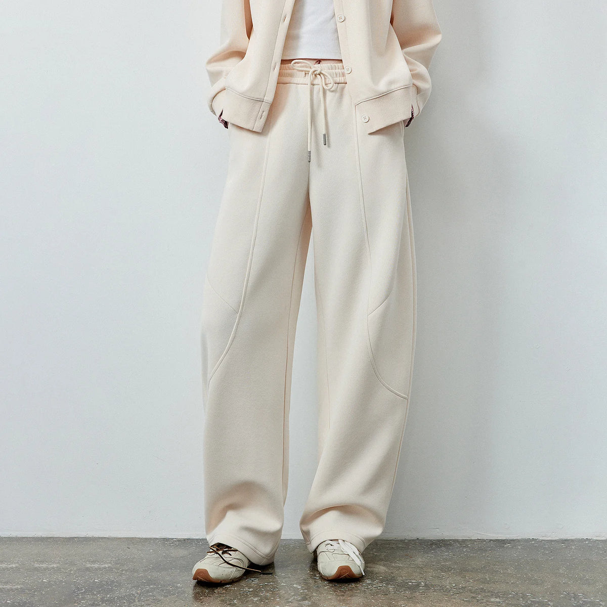 Soft American Curved-Leg Paneled Sweatpants