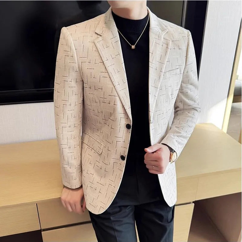 Men’s Jacquard Slim Fit Suit Jacket