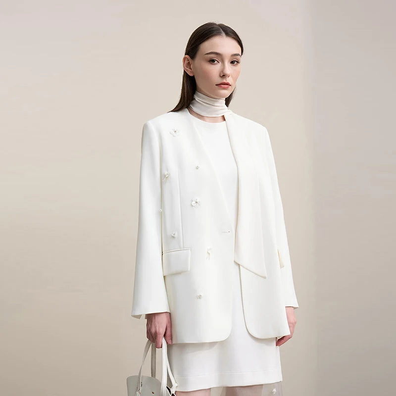 Women’s Elegant Tie-Neck Blazer