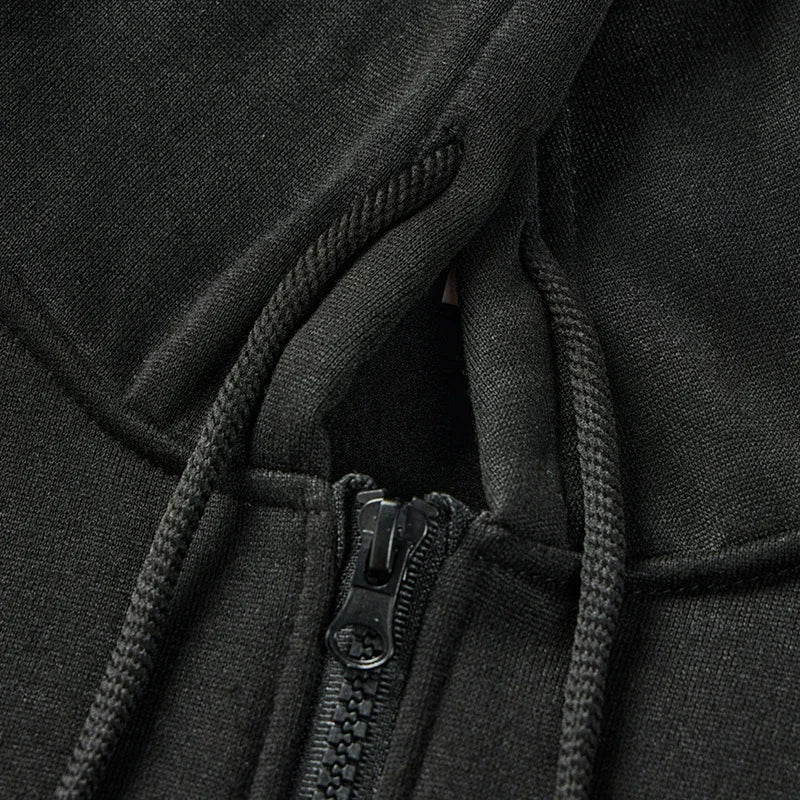 Essential Full-Zip Hoodie Collection | Grey, White & Black Trio