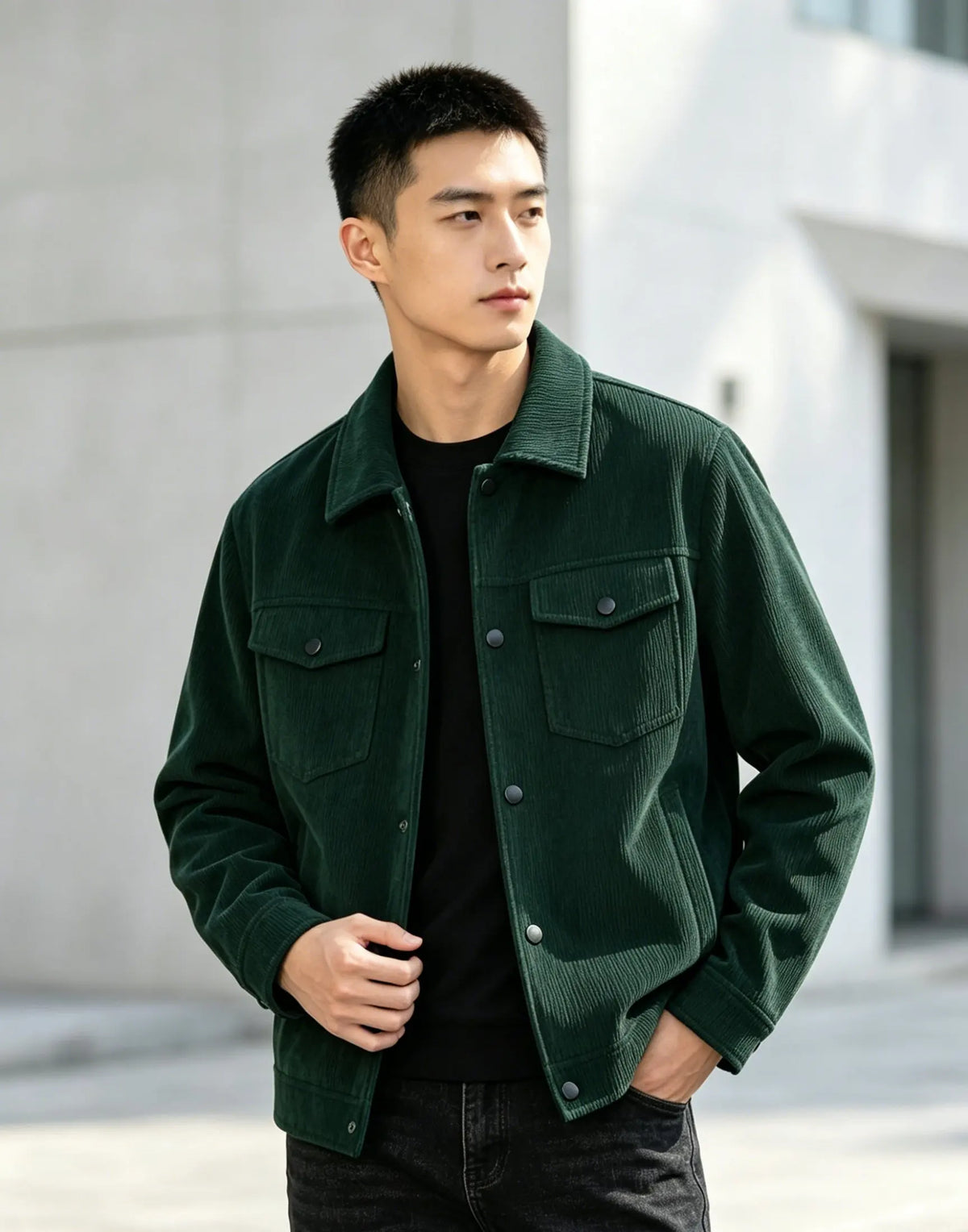 The Metropolitan Olive Flap-Pocket Jacket | Autumn Outerwear