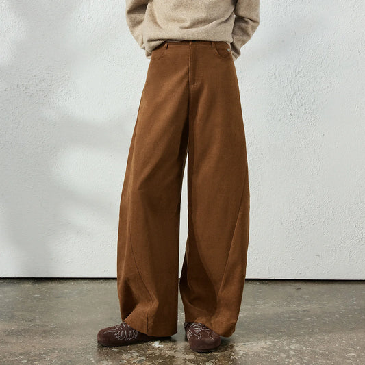Vintage Corduroy Curved High-Waist Pants