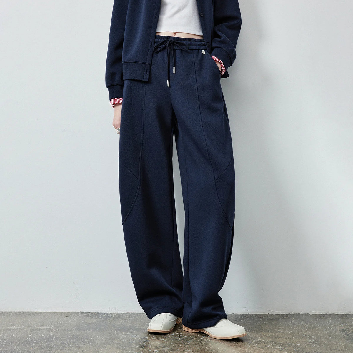 Soft American Curved-Leg Paneled Sweatpants